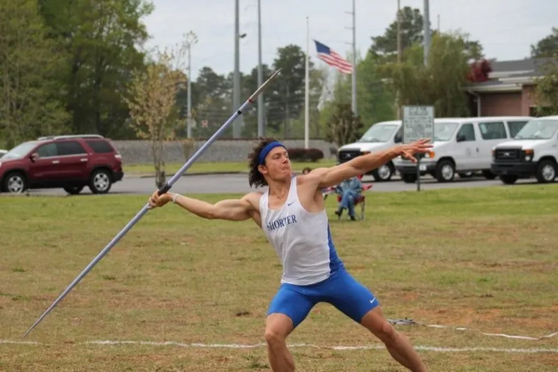 Marshall competing in track and field